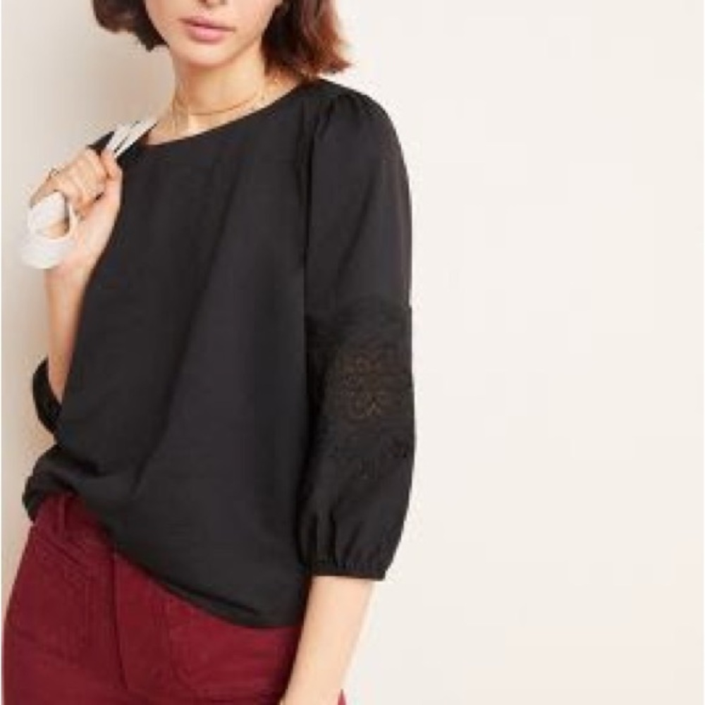 Anthropologie Lailah Puffed-sleeve Top